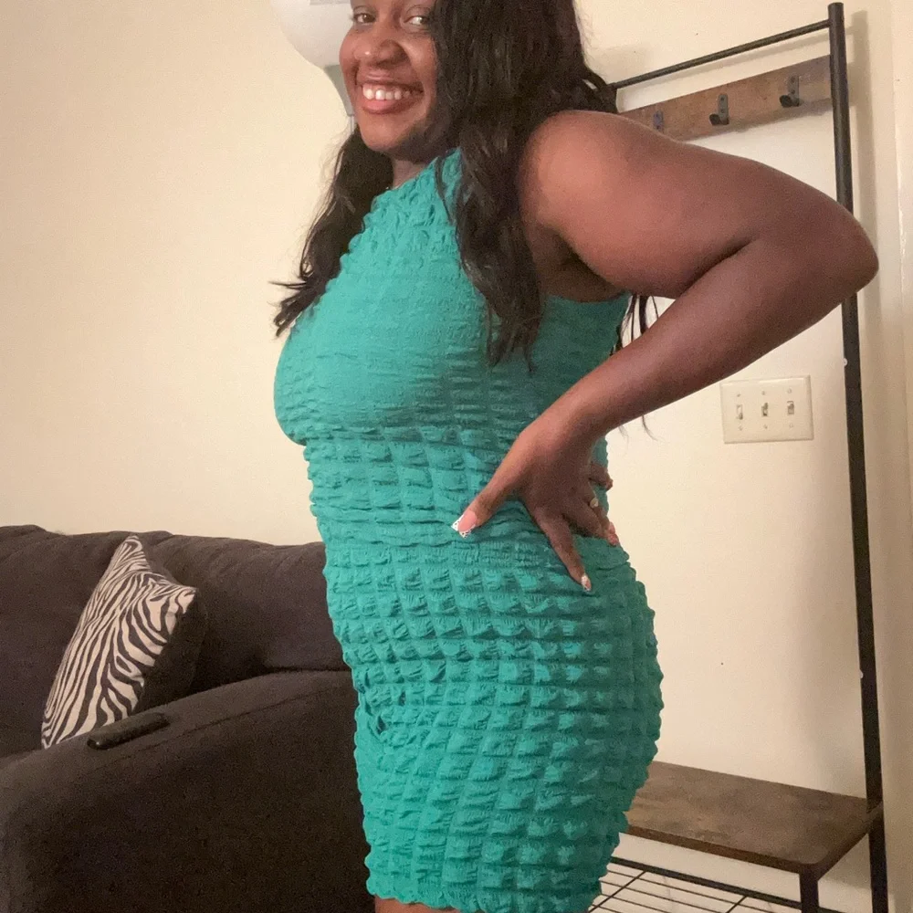 Teal Textured Two-Piece Set - Picture 3 of 5
